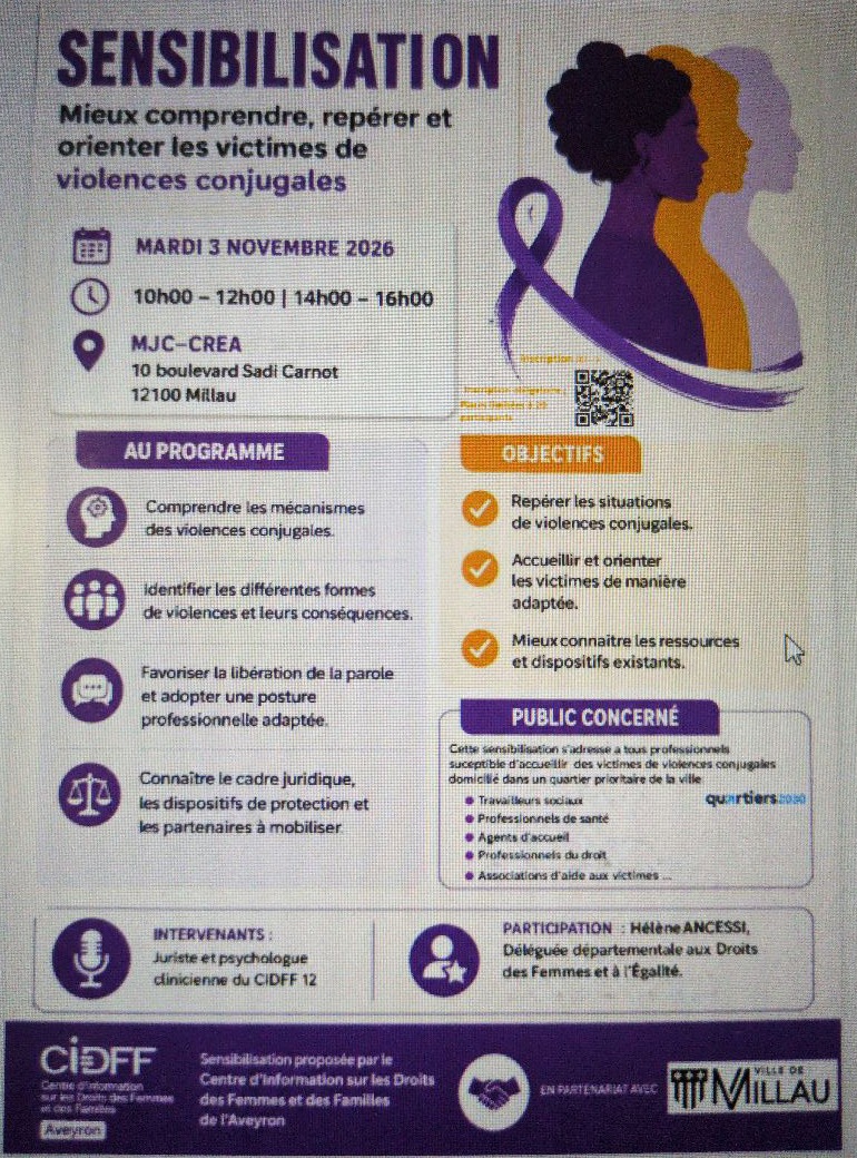 Sensibilisation : Mieux comprendre, repérer et orienter les victimes de violences conjugales