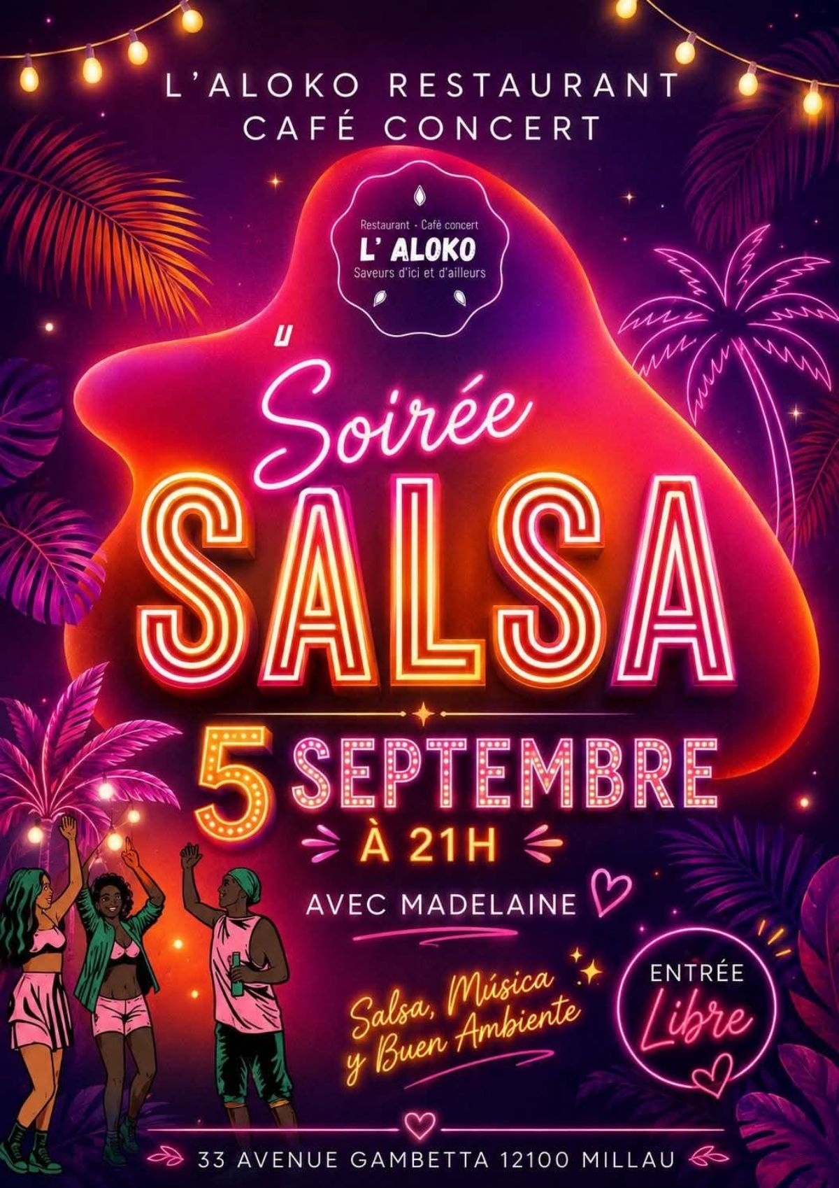 Soirée Salsa à L'Aloko Restaurant Café Concert